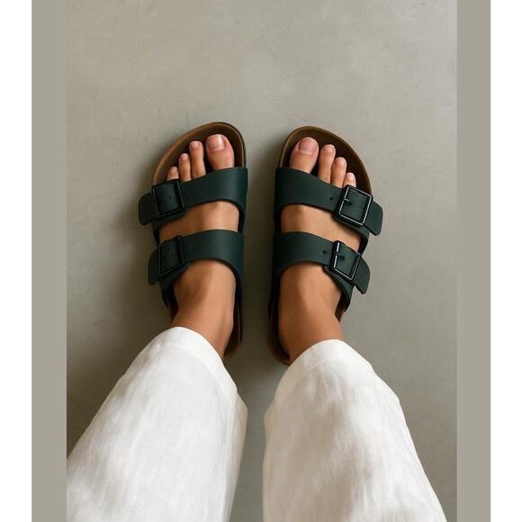 Birkenstock Women's Arizona Dark Green Nubuck Upper Jesus Sandals EU 36 US 6 - Picture 1 of 8